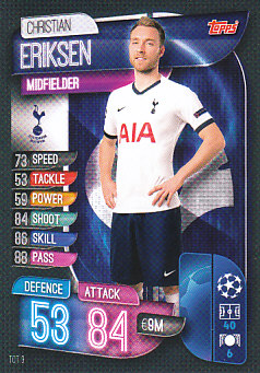 Christian Eriksen Tottenham Hotspur 2019/20 Topps Match Attax CL #TOT9